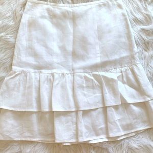 Loft White Linen Skirt Size 4